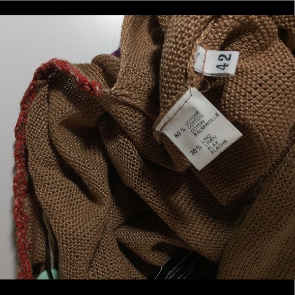 JO NO FUI Brown Poncho Knit Sweater YOOX sz 6 - Picture 12 of 13